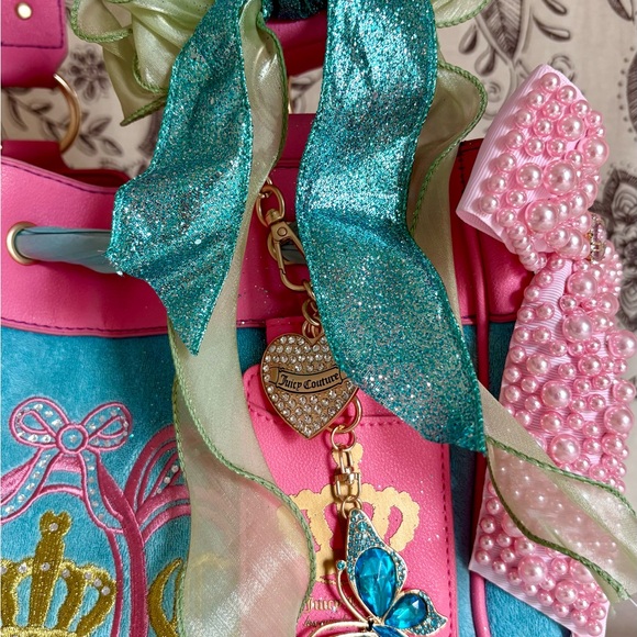 Juicy Couture Pink and Teal Shoulder Bag - Picture 4 of 9